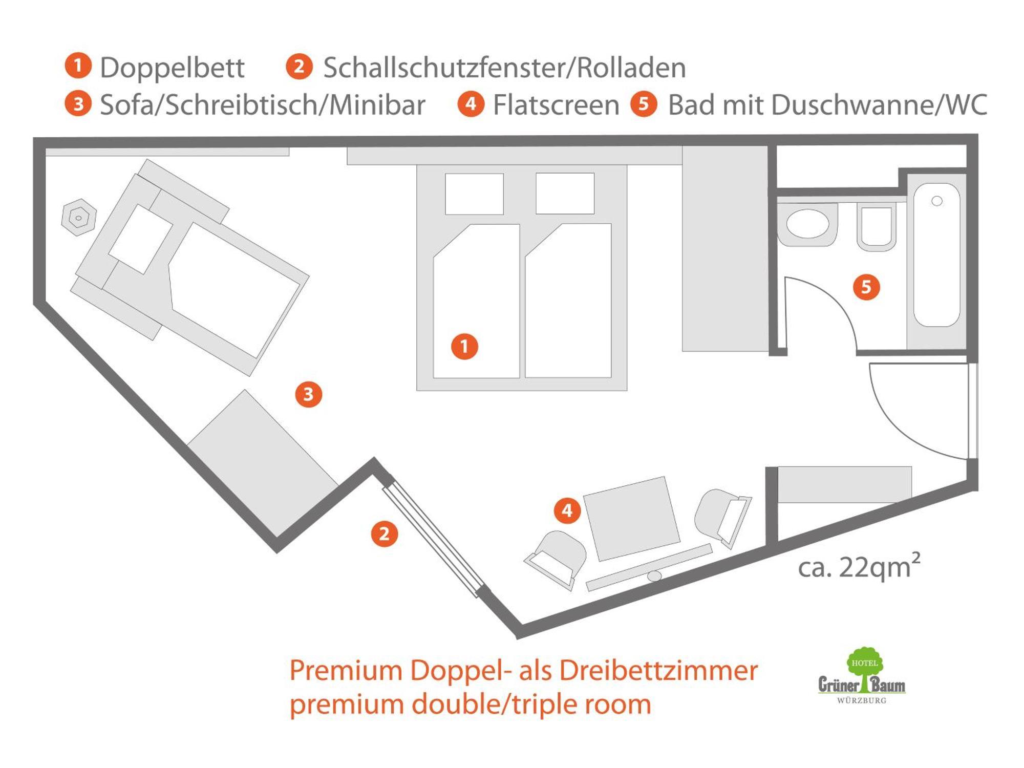 Hotel Gruner Baum Würzburg Exteriör bild